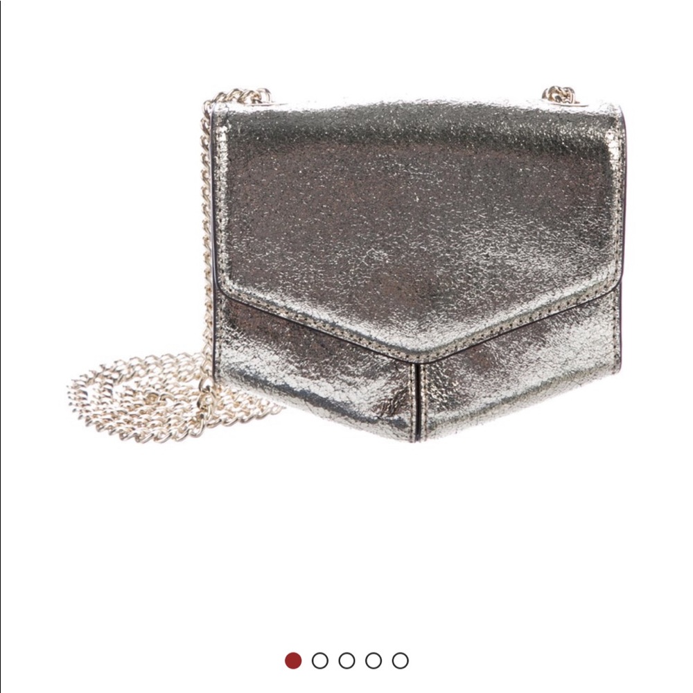 Sandro Lou Gold Cracked Leather Crossbody Chain